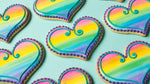 Watercolor Heart Cookies
